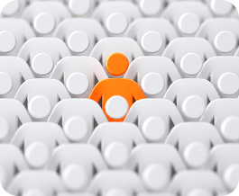 Product circles with one orange standout