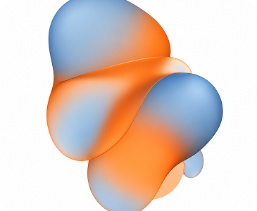 Abstract blue and orange form