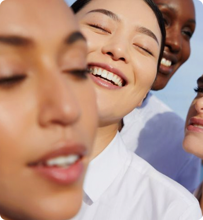 Diverse group of smiling people
